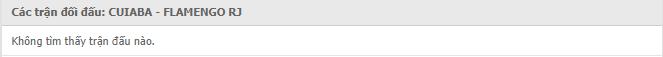 Cuiabá vs Flamengo Thành tích đối đầu